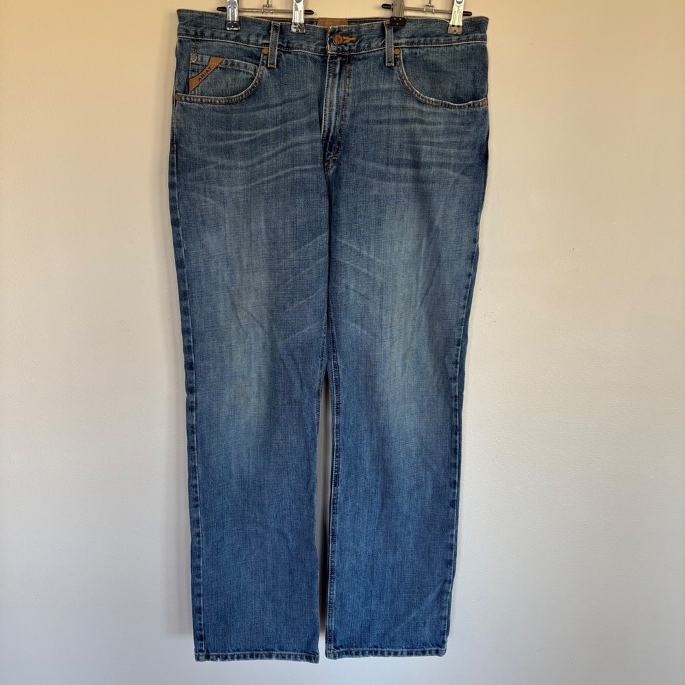 Ariat M2 Relaxed Fit Mens Jeans 36x32 Medium Wash Straight Leg Denim Blue